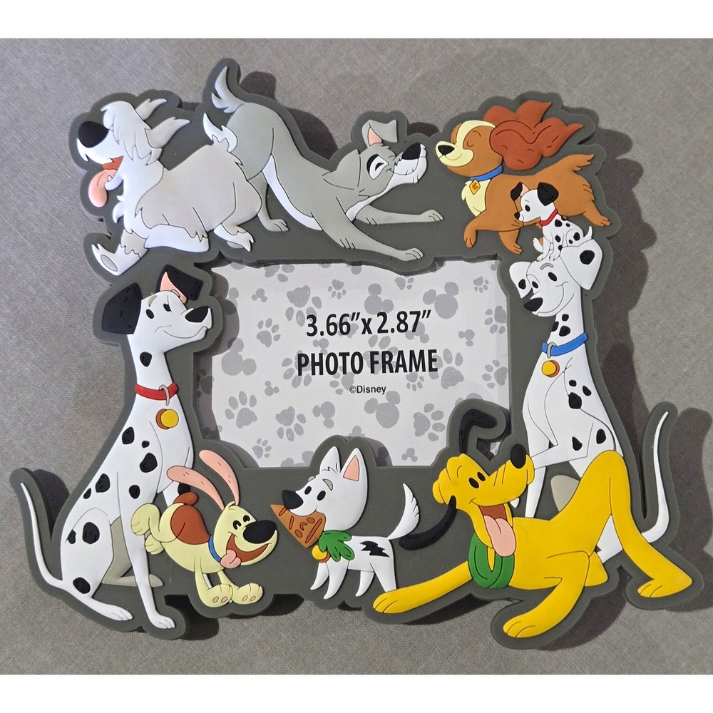 Disney Dogs Rubber Magnetic Photo Frame Pluto 101 Dalmatians Lady Tramp no stand